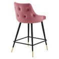 thumbnail image 3 of Modway Adorn Performance Velvet Tufted Counter Stool in Dusty Rose (Set of 2), 3 of 7