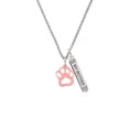 thumbnail image 2 of Delight Jewelry Acrylic Small Paw Light Pink Silvertone Always My Mother Bar Charm Necklace, 23", 2 of 4
