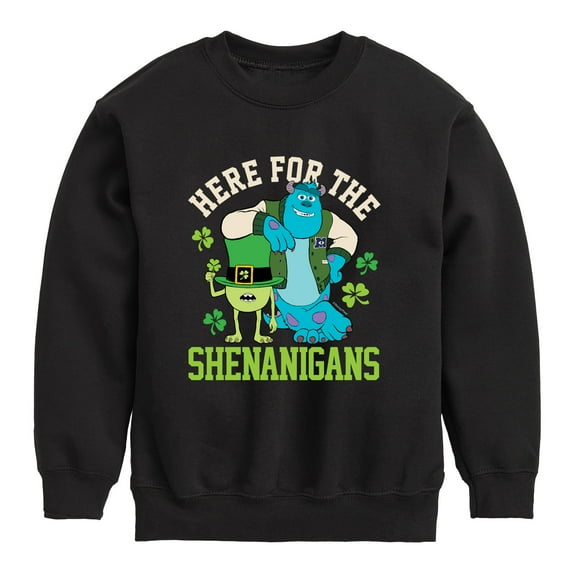 Monsters Inc - Here For The Shenanigans - Toddler And Youth Crewneck Fleece Sweatshirt