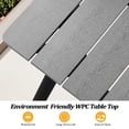thumbnail image 6 of Pellebant 70" Patio Outdoor Dining Table for 6, Sturdy Aluminum Frame Wood-Grain Top with Umbrella Hole, Grey, 6 of 6