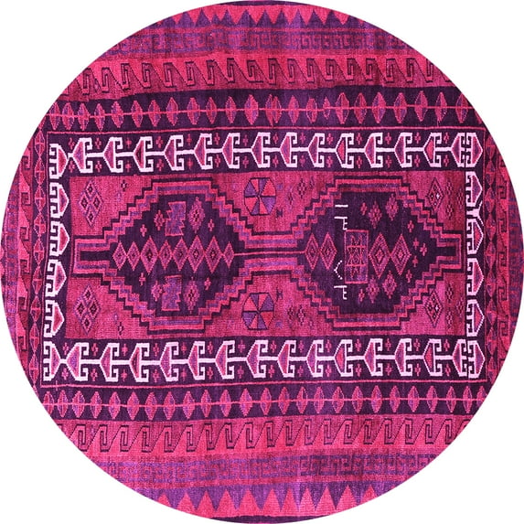 Ahgly Company Indoor Round Persian Pink Traditional Area Rugs, 7' Round