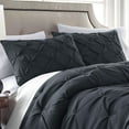 thumbnail image 2 of Chezmoi Collection Sydney 7-Piece Pinch Pleat Comforter Set, Lightweight Pintuck Bedding for All Season, King, Shadow Gray, 2 of 7