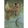 thumbnail image 2 of Kirk, Maria 14x18 Black Ornate Wood Framed with Double Matting Museum Art Print Titled - Take my bait oh king of fishes from Story of Hiawatha 1910, 2 of 4