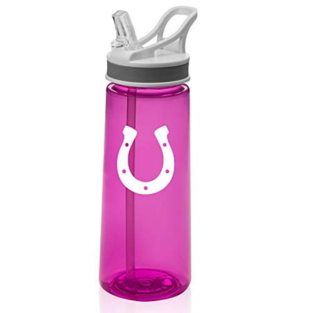 22 oz. Sports Water Bottle Travel Mug Cup With Flip Up Straw Horseshoe (Hot
