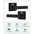 thumbnail image 2 of Square Passage Door Handles Interior Matte Door Handles Indoor Keyless Non-Locking Lever Set for Hallway or Closet Doors Reversible for Right/Left Handed Door, 2 of 6