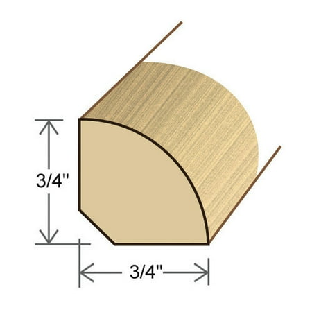 Moldings Online 0.75'' x 0.75'' x 96'' Maple Quarter Round