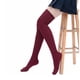 thumbnail image 1 of Guardurnaity Calcetines de punto largos hasta el muslo para mujer y niña, medias con botas de pila Medias vino rojo, 1 of 6
