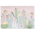 thumbnail image 2 of Safavieh Door And Kitchen Mat Dayna Floral Polyester Machine Washable Area Rug, Pink/Green, 4' x 6', 2 of 12