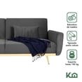 thumbnail image 2 of Sofá Cama Reclinable Para 3 Personas Poliéster Tipo Terciopelo Kingshouse gris oscuro 5, 2 of 8