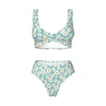 thumbnail image 4 of Daiia Daisy Floral A Women's Bikini Set Two Piece Swimsuit High Waisted Bikini Adjustable Straps Bikini Perfect for Beach, Pool, and Summer Vacation-Small, 4 of 9