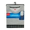 thumbnail image 2 of Hanes Men's Flannel Sleep Set, Long Sleeve Top with Plaid Printed Pajama Pants, Grey, 2 of 7