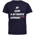 thumbnail image 1 of God is My Superhero Navy Adult T-Shirt, 1 of 1