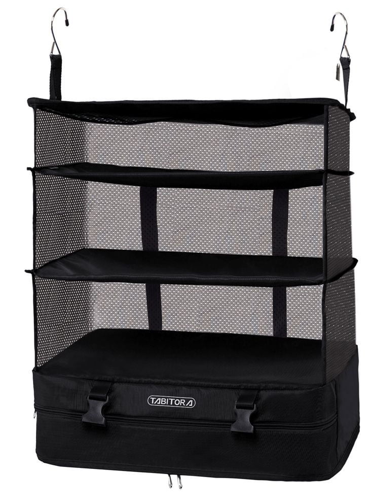 TABITORA Portable Hanging Travel Shelves Bag Packing Cube Organizer Suitcase Storage Large Capacity Blue, XL