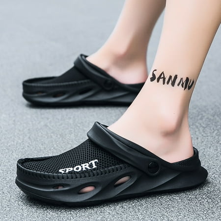 

2024 Summer Mesh Sandals Half Pack Casual Bird‘s Nest Hole Shoes Men‘s Beach Lazy Half Slippers plus size