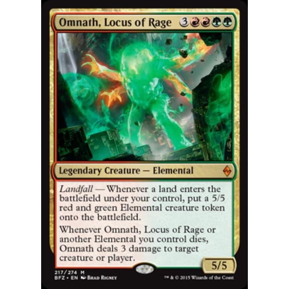 Magic the Gathering - Battle for Zendikar - Omnath, Locus of Rage Light Play Foil