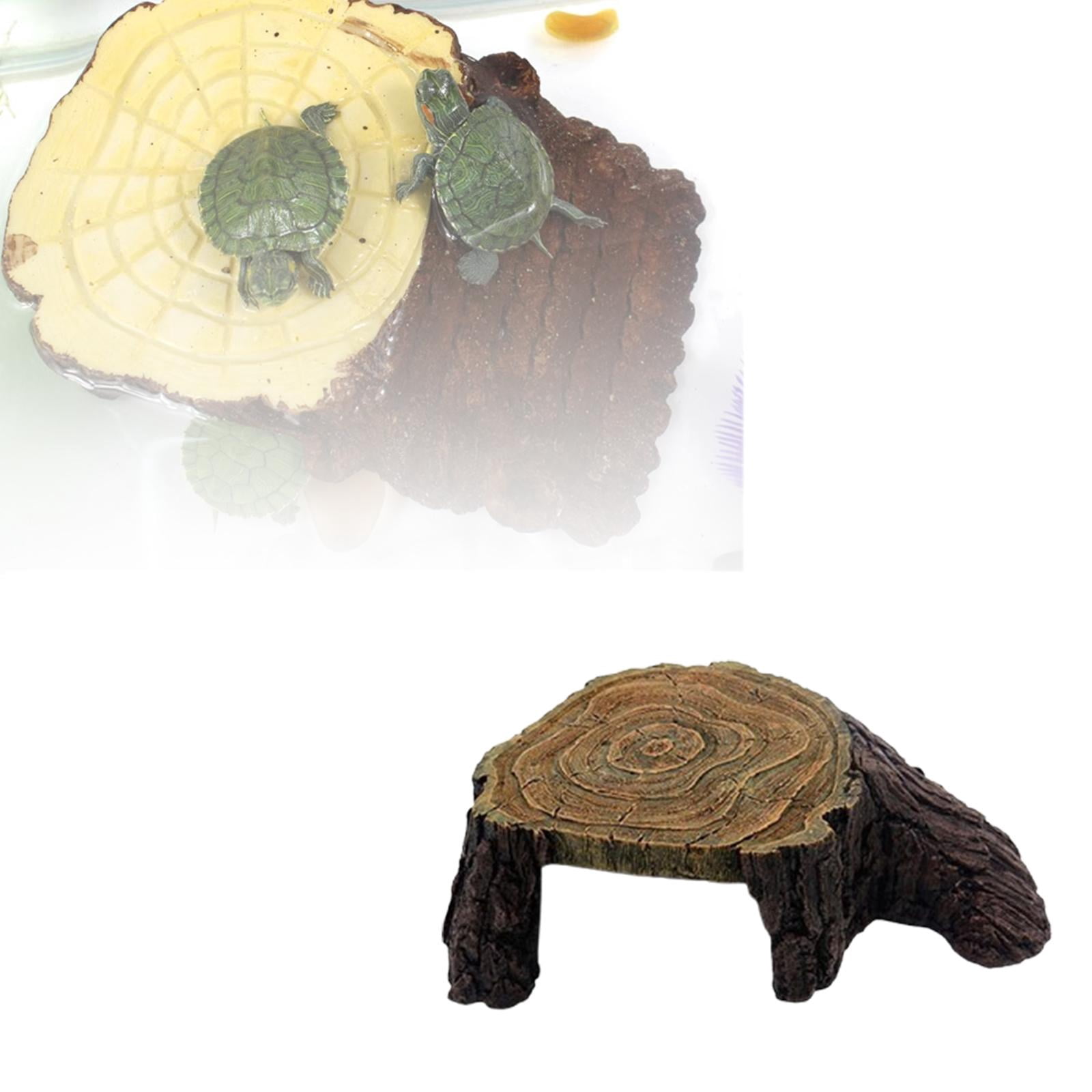 TOOYFUL Reptile Hideout Cave Turtle Basking Habitat Aquarium Tank Decoration Resin Aquarium Decoration for Geckos Betta 29cmx19cmx9cm