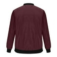 thumbnail image 4 of ZQUUVOU Men's Jacket Solid Color Long Sleeve Hoodless Casual Coat (Burgundy,L), 4 of 6