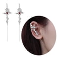 thumbnail image 2 of BELOWSYALER Cool Rose Heart Earrings Elegant Ear Jewelry Unique Studs Earrings Cool Ear Pin Fashion Ear Studs for Any Outfit, 2 of 9