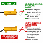 Aaron 4Pcs 50W 6ohm Load Resistors - Fix LED Bulb Fast Hyper Flash Turn Signal Blink Error Code
