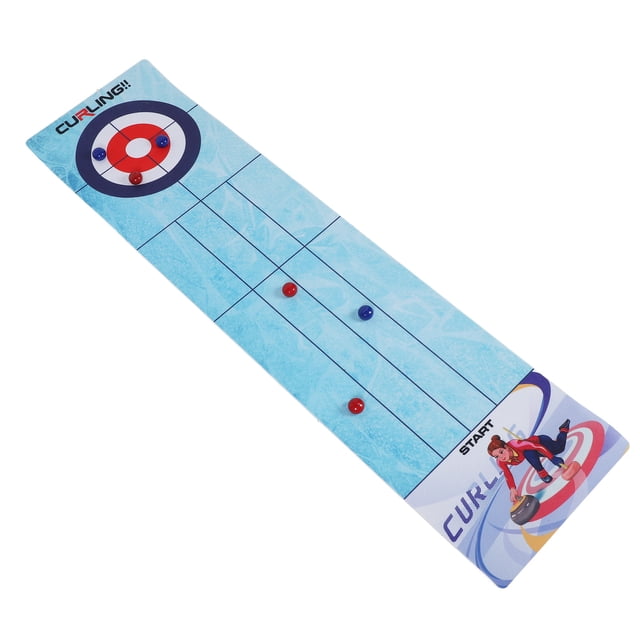 Tabletop Curling Game, Safe Plastic Plush Portable Tabletop Curling Game Toy Build Hand Eye Coordination for Travel