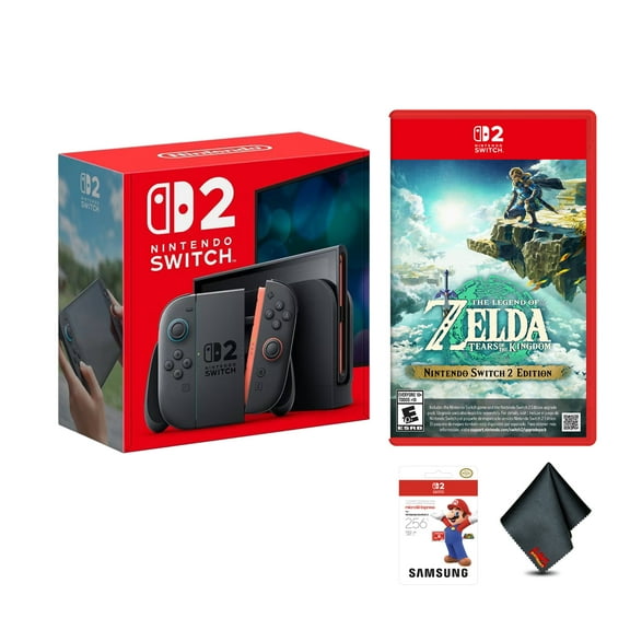 Nintendo Switch 2 Console, 256GB, 7.9 Inch 1080p HDR Screen, Joy-Con 2 Controllers, 4K TV Output Samsung Memory Card 256GB The Legend of Zelda: Tears of the Kingdom Switch 2 Edition