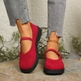 thumbnail image 2 of Rokment Vintage Mary Jane Shoes for Women 2026 Spring Fall Suede Casual Platform Chunky Low Heel Ballet Flat Walking Uniforms Dress Loafers Red Size 6.5, 2 of 6