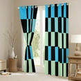 thumbnail image 3 of Castle Fairy Teens Geometric Rectangle Black Out Curtains,Colorful Plaid Curtains Pack of 2 (42x63 Each),Mid Century Bedroom Curtains,Lightweight Room Decor, 3 of 6