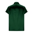 thumbnail image 5 of NuoCaiYun Satin Shirts for Women Button Down Short Sleeves Dressy Shirt Trendy Shawl Collar Office Blazer Blouse Tops, 5 of 6