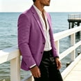 thumbnail image 6 of yeiolnoer Suit Jacket for Men Long Sleeve Buttons Jacket Notch Collar Casual Top with Pockets for Business(Purple,XX-Large), 6 of 9