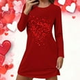 thumbnail image 2 of Wensltd Long Sleeve Nightgowns Women Valentine Day Crew Neck Soft Sleep Dress Casual Comfortable Short Sleepwear, 2 of 5