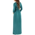 thumbnail image 4 of Mother Bee Maternity V-Neck 3/4 Sleeve Ruched Waist Dress, 4 of 4