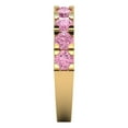 thumbnail image 4 of 1.53 ctw Wedding Band for Women - 14K Yellow Gold Simulated Pink Diamond Stackable Eternity Ring, 4 of 6