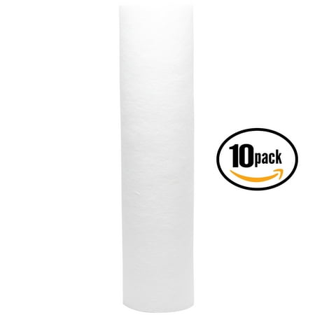 10-Pack Compatible DuPont WFPF13003B Polypropylene Sediment Filter - Universal 10-inch 5-Micron Cartridge for DuPont Whole House Water Filtration System - Denali Pure