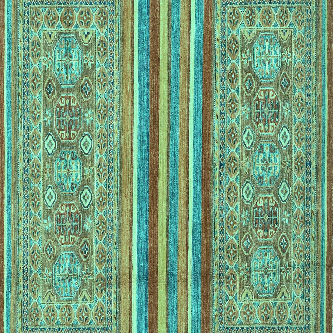 Ahgly Company Indoor Square Abstract Turquoise Blue Modern Area Rugs, 4 ...