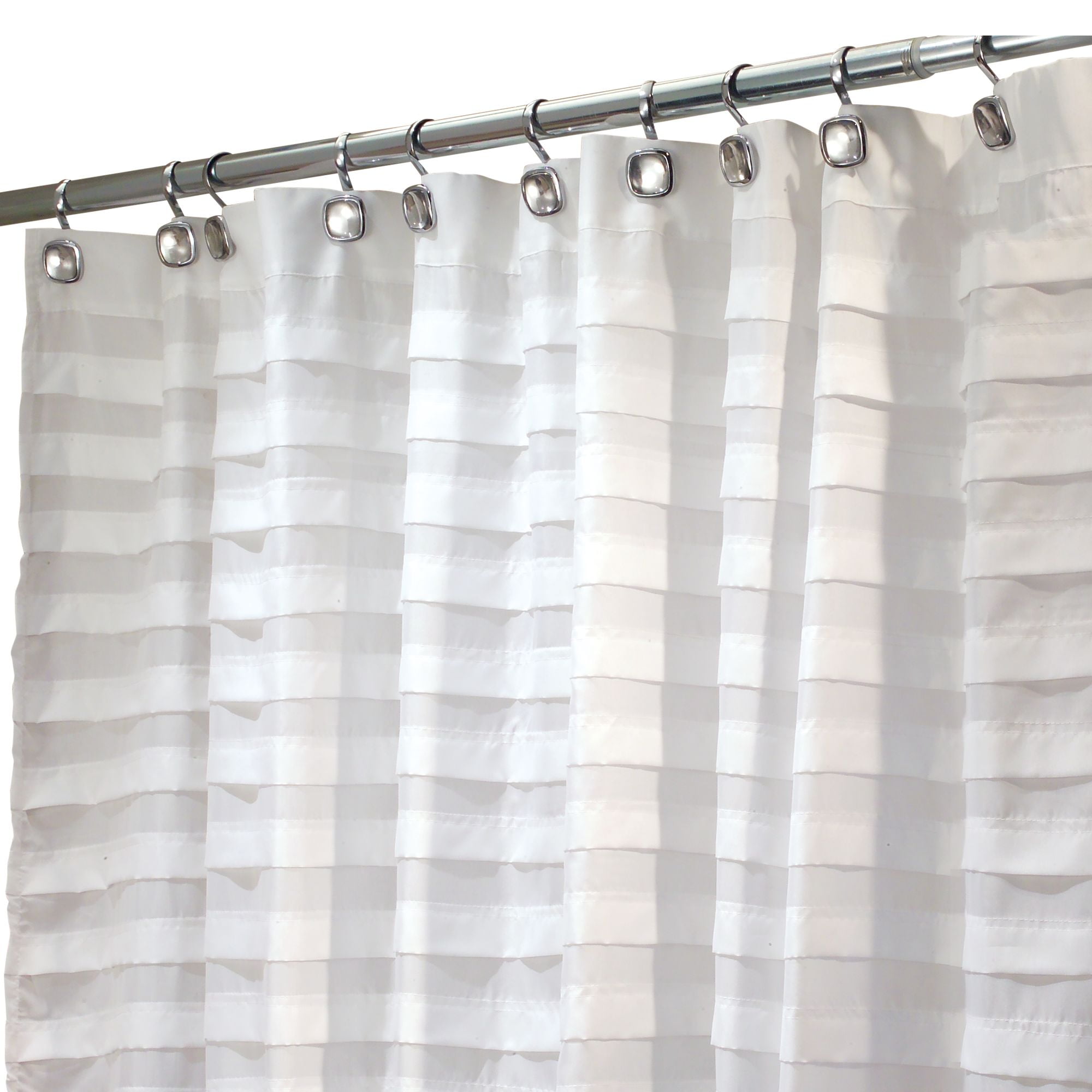 White Carnation Home Fashions Jasmine Fabric Shower Curtain
