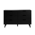 thumbnail image 6 of Pemberly Row Simple Wood 6 Drawer Dresser with Cut Out Handles - Black, 6 of 16