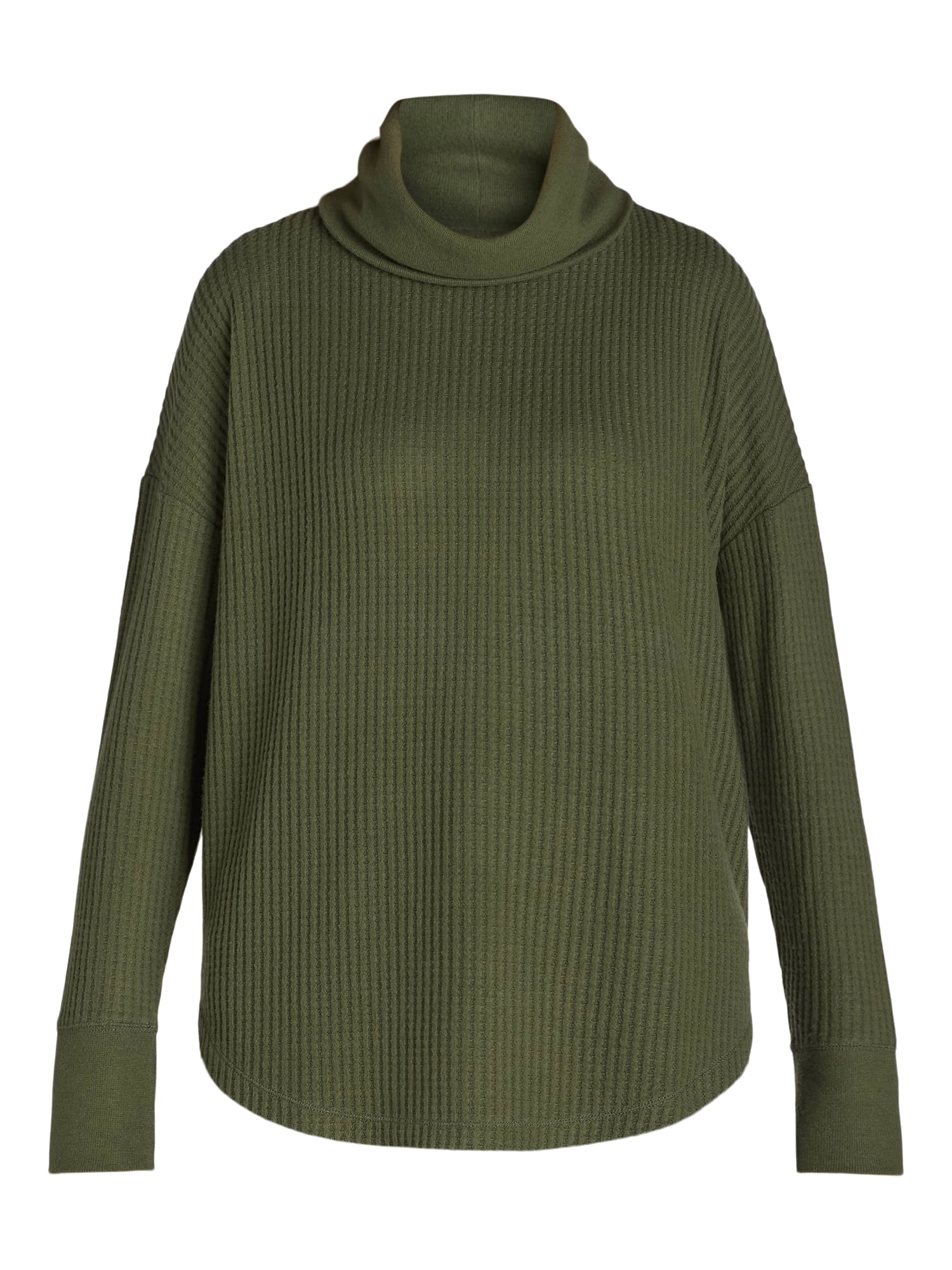 Time and Tru Women's Cowl Waffle Tunic, Size S-XXXL