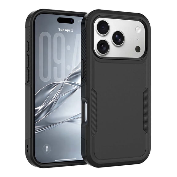 Tekcoo For iPhone 18 Pro Max / 17 Pro Max Case, Shockproof Heavy Duty Rugged Phone Case,Military Grade Protection Dual Layer Sturdy Durable Cover Cute Bumper - Black