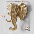 thumbnail image 2 of 3 Pack Rhinoceros Giraffe Elephant Head Wall Hooks Animal Shaped Coat Rack Bathroom Hooks Wall Hanging (Golden), 2 of 5