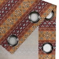 thumbnail image 4 of Ambesonne Tribal Grommet Curtain, Retro Motifs, 50" x 108", Ruby Apricot, 4 of 6