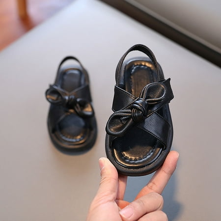 

Girls Solid Color Lovely Bow Sandals Children s Baby Soft Bottom Non Slip Home Indoor Slippers Shoes