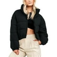 thumbnail image 7 of Drses Womens Cropped Puffer Jacket Warm Winter Padded Quilted Long Sleeve Zip Up Casual Short Bubble Coat with Pockets, 7 of 7