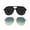 Black/Grey+Transparent Brown/Gradient green, variant on KALIYADI Aviator Sunglasses for Women,Retro Square Sun Glasses with 70s Vintage Style and UV Protection-2 Pairs