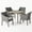 Gray/Light Gray, variant on GDF Studio Jeco Outdoor Acacia Wood and Wicker 5 Piece Dining Set with Cushion, Gray and Light Gray