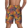 thumbnail image 2 of Lsque Mens Swim Trunks Vintage Abstract Maple Leaf Art Pattern - Bathing Suit Compression Liner - Beach Swim Shorts Swimwear - (S-3XL) - Stretch Quick Dry -, 2 of 9