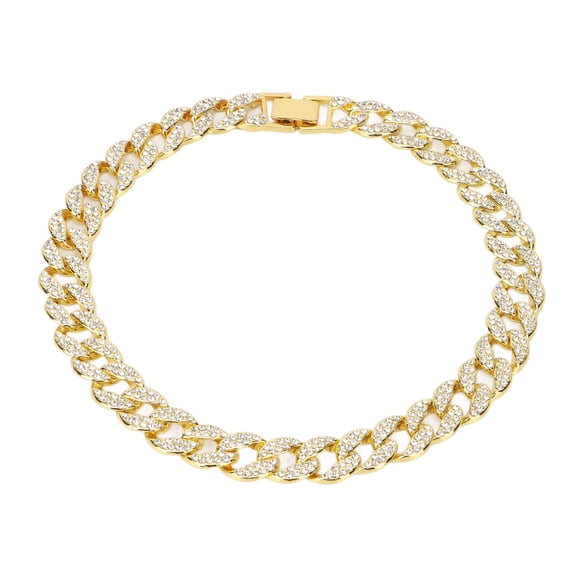 Mens Cuban Necklace 16 Inch Diamond Jewelry Hip Hop Necklace Miami Cuban Link ChainGold