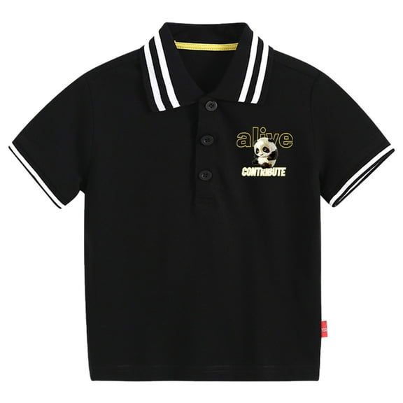 TOOYOU Boys Summer T-Shirt Toddler Kids Football Cartoon Prints Loose Tops Soft Short Sleeve Tee Size 3-4 Years Black