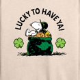 thumbnail image 3 of Peanuts - Lucky To Have Ya  - Women's Lightweight French Terry Long Sleeve Shirt, 3 of 6