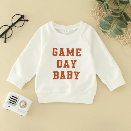

niuredltd toddler long sleeve boys girls clothes letter printed white fashion outwear