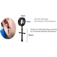 thumbnail image 4 of LAICAIW Non-Pierced Clip On Cross Dangle Drop Hoop Hinged Earrings Set for Men Women No Piercing Ear Plug Jewelry for Graduation Easter Christmas, 4 of 6